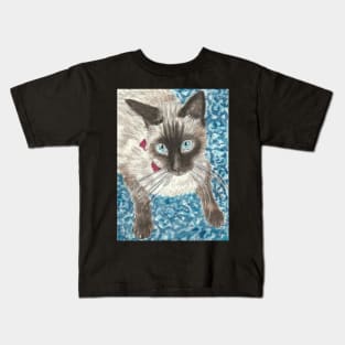 Milo Siamese  cat Kids T-Shirt